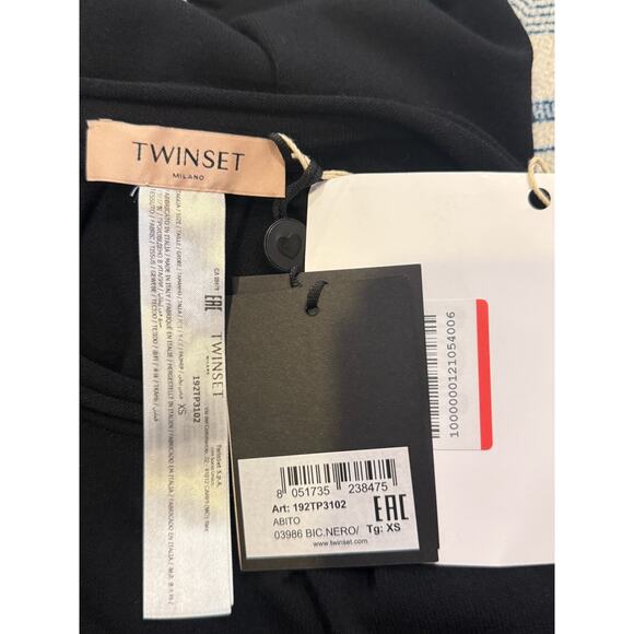 Twinset Milano Black Knit Dress with Contrast Trim – XS - Picture 2 of 3